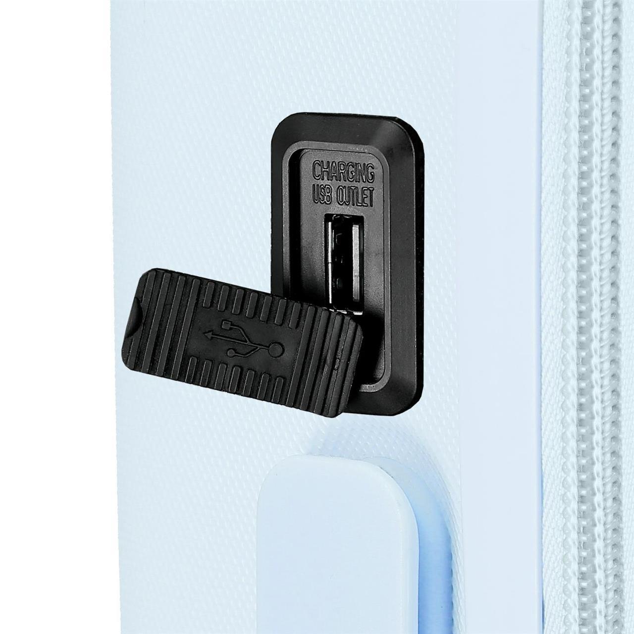 9528621 TROLLEY ABS 55CM. C/exp. 4r. ENSO Bonjour turquoise