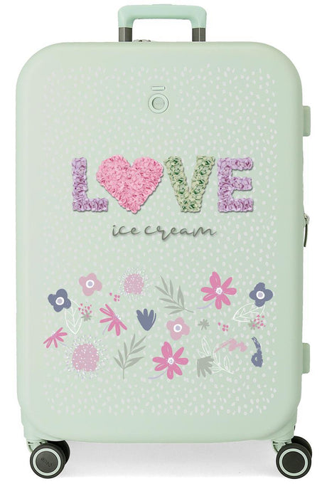 9569224 TROLLEY ABS 70 cm. 4r. ENSO LOVE ICE CREAM Ment verde