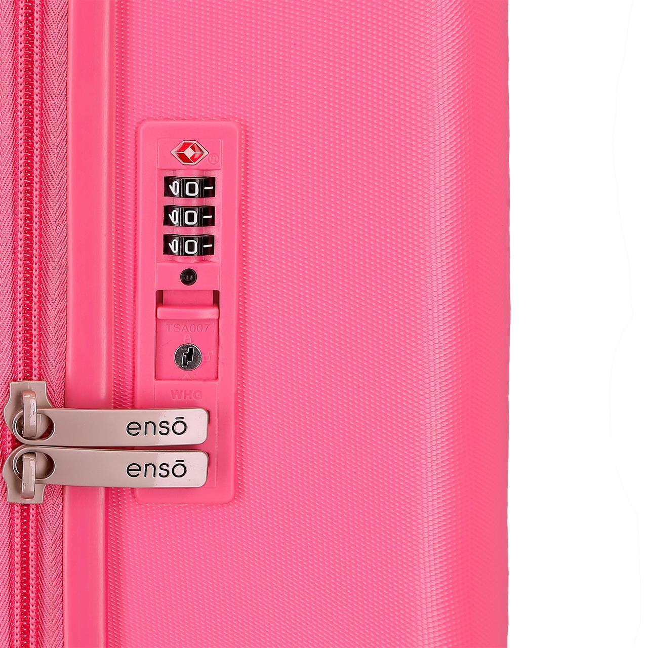 9629125 Trolley ABS 55 cm. 4R. Enso Fuchsia