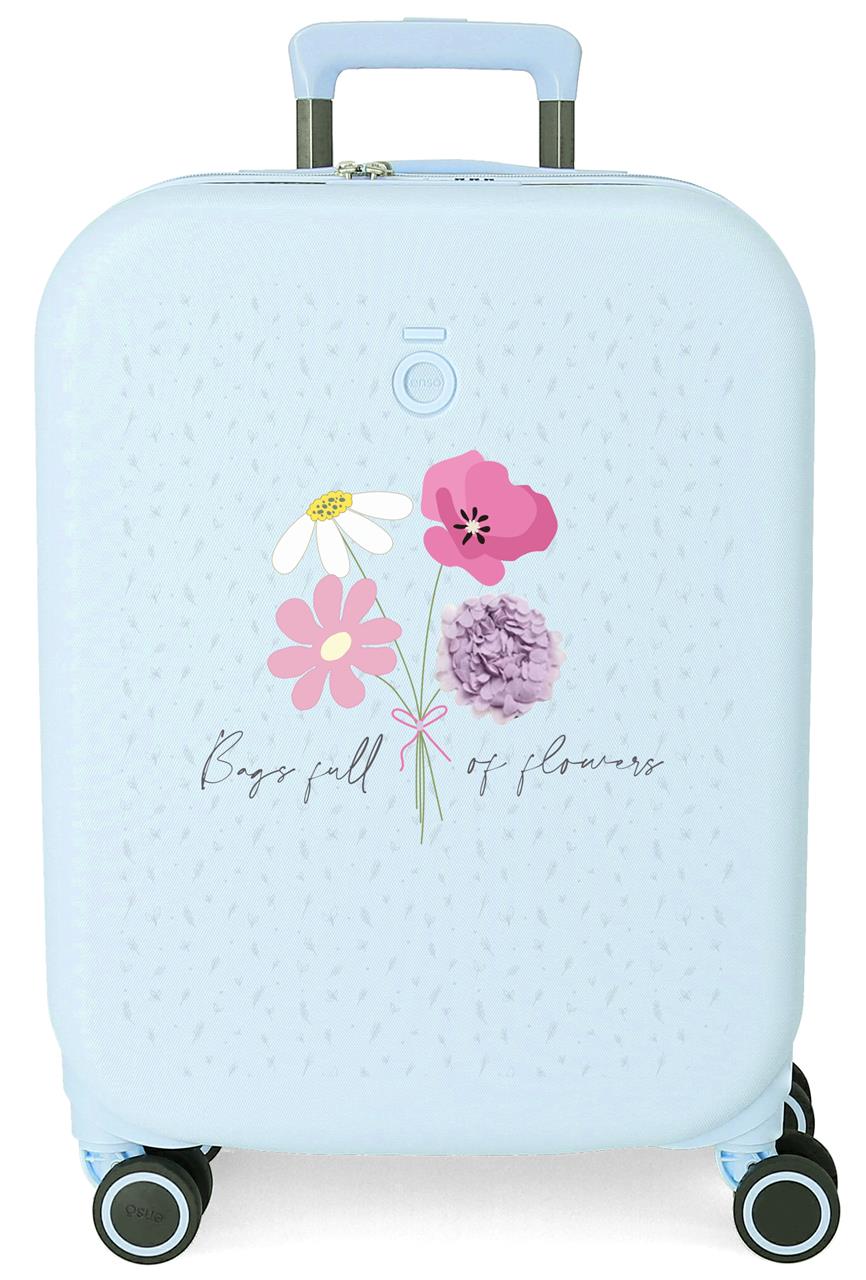 9779121 TROLLEY ABS 55CM. 4R. ENSO FULL OF FLOWERS TURQUESA