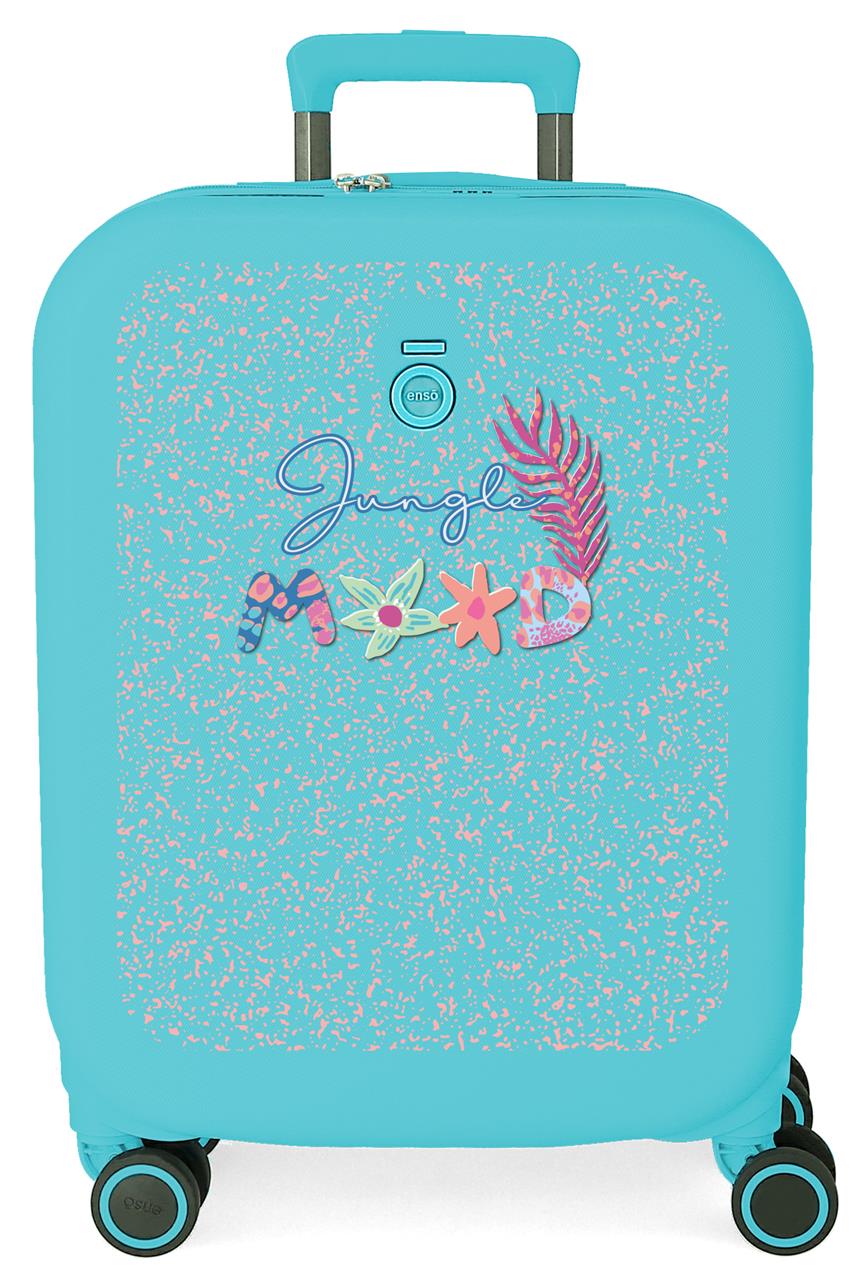 9819121 TROLLEY ABS 55CM. 4R. ENSO JUNGLE MOOD AZUL TURQUESA