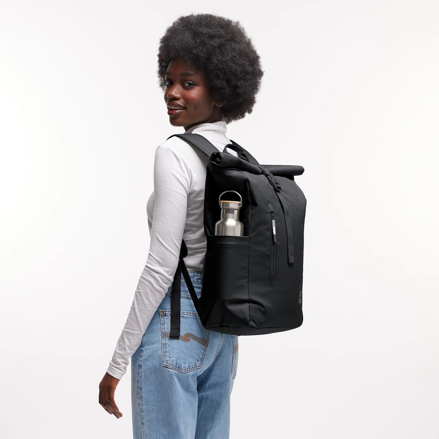 Tenho mochila de bolsa ROLLTOP Monocromático fácil