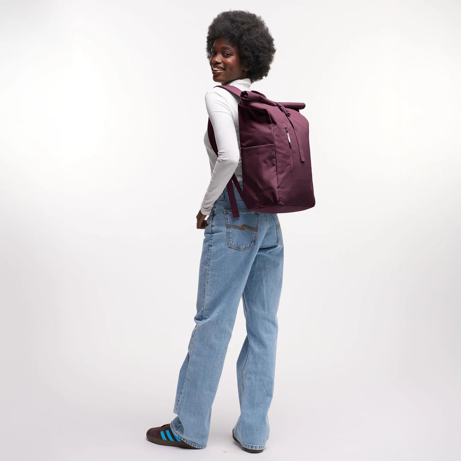 Tenho mochila de bolsa ROLLTOP Monocromático fácil