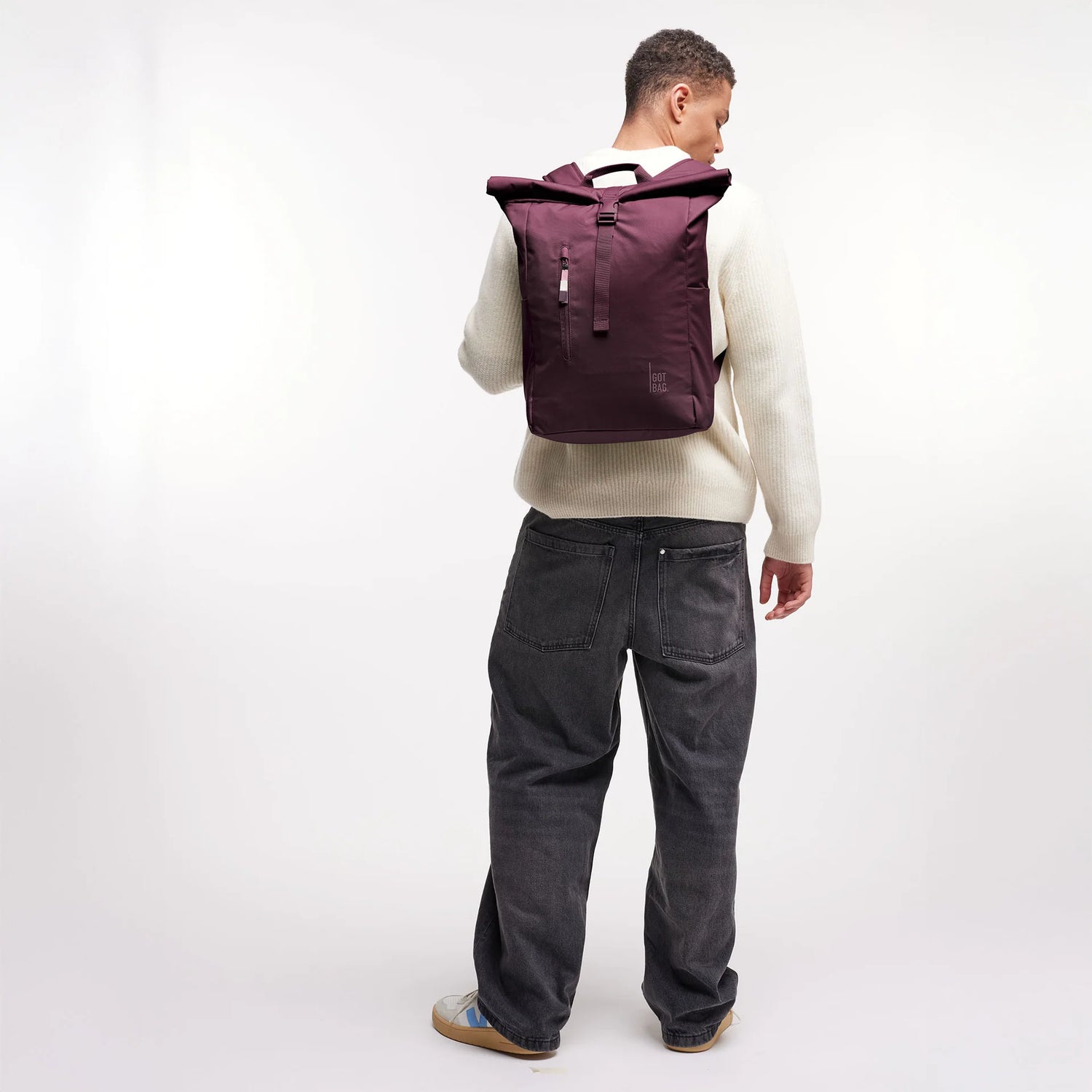 Tenho mochila de bolsa ROLLTOP Monocromático fácil