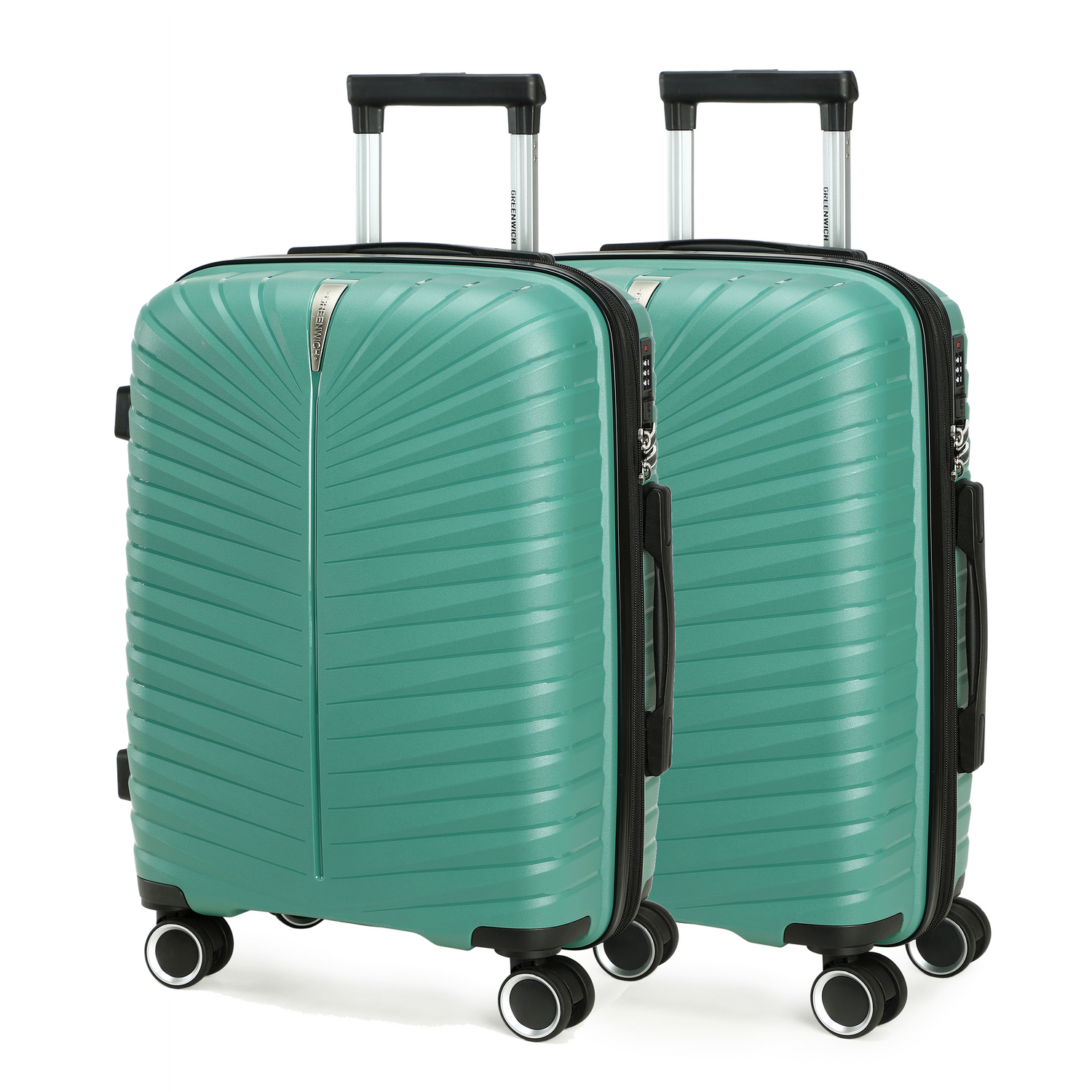 GREENWICH Pack 2 Bagages de cabine 55cm extensible BALI Vert