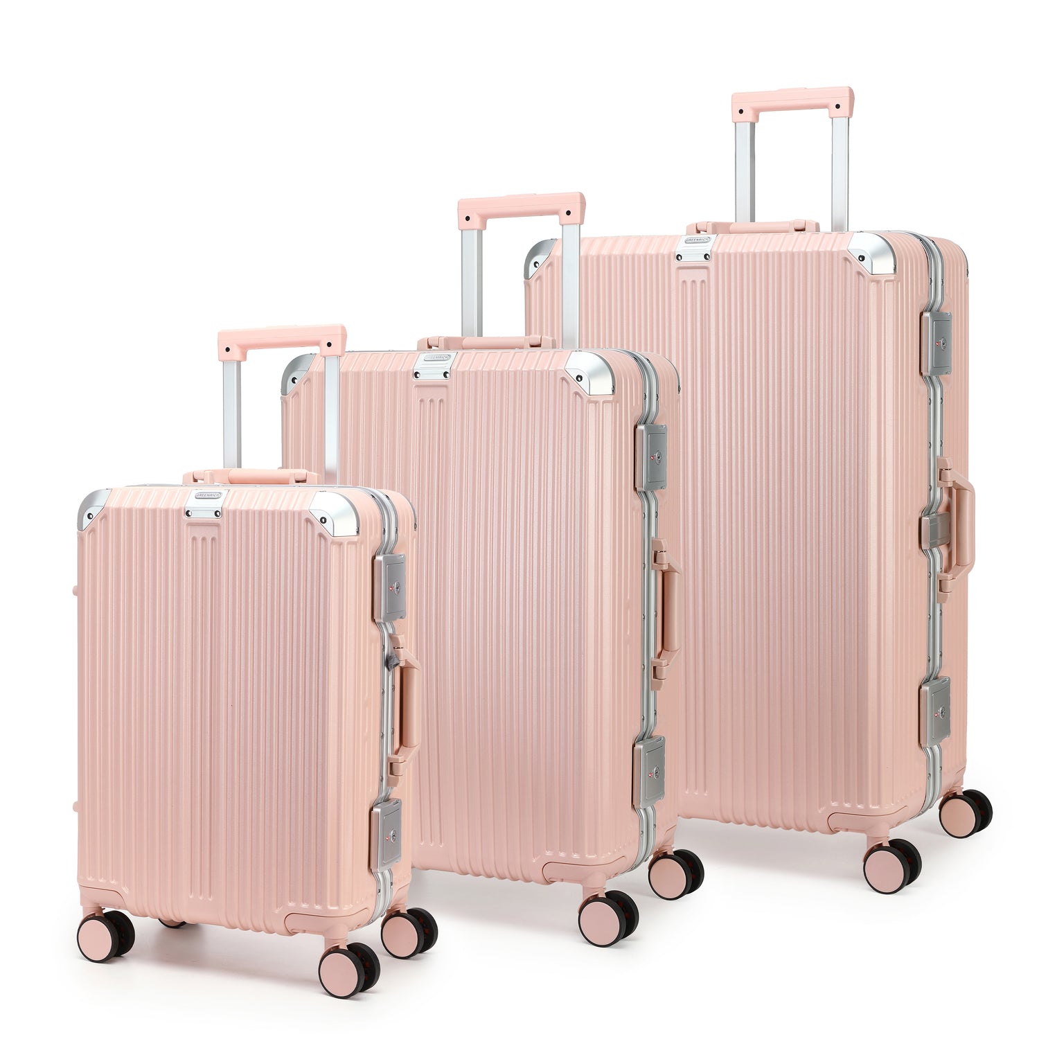 GREENWICH Set von ALUMINIUM-Koffer FRAME 55cm/69cm/78cm DOHA