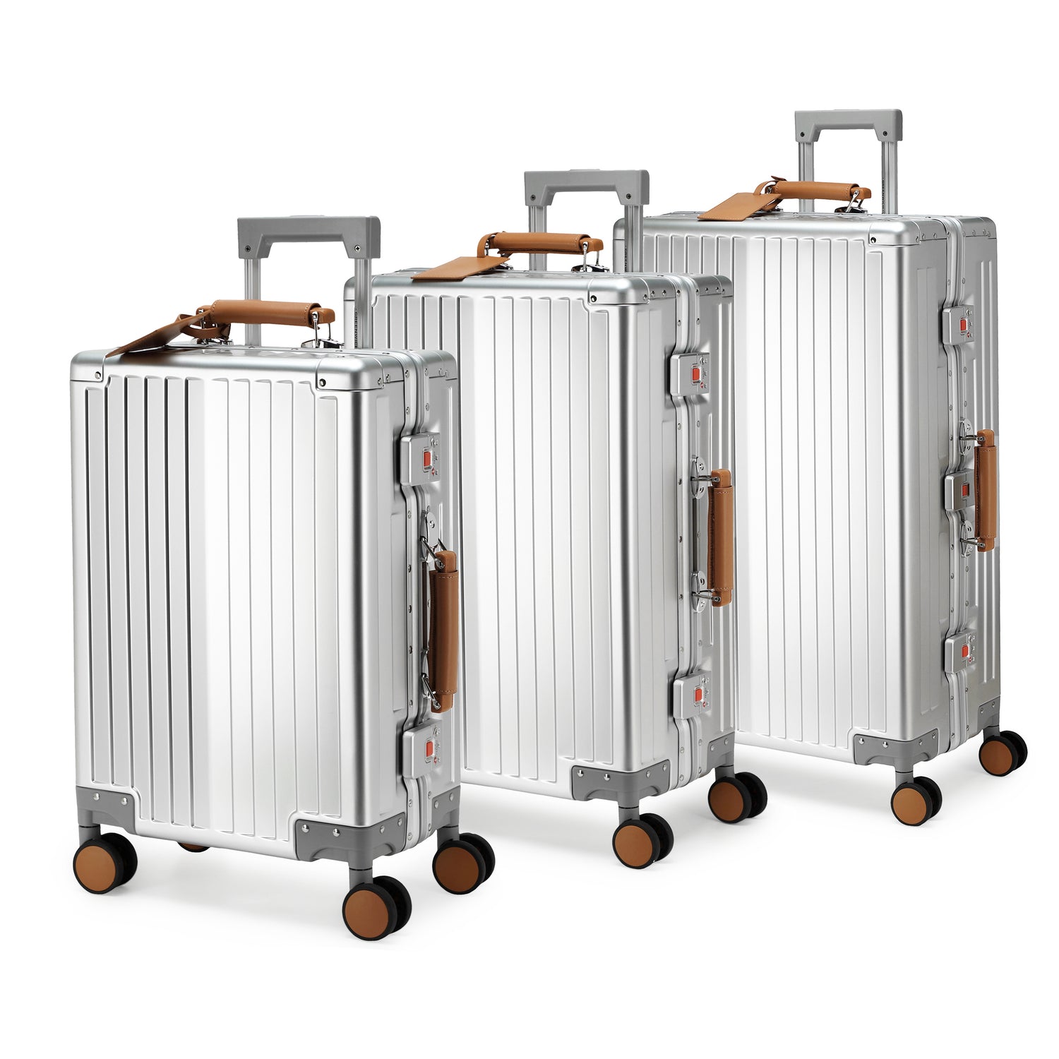 GREENWICH set de maletas Aluminio con asa Piel Vegana NEW YORK 2.0