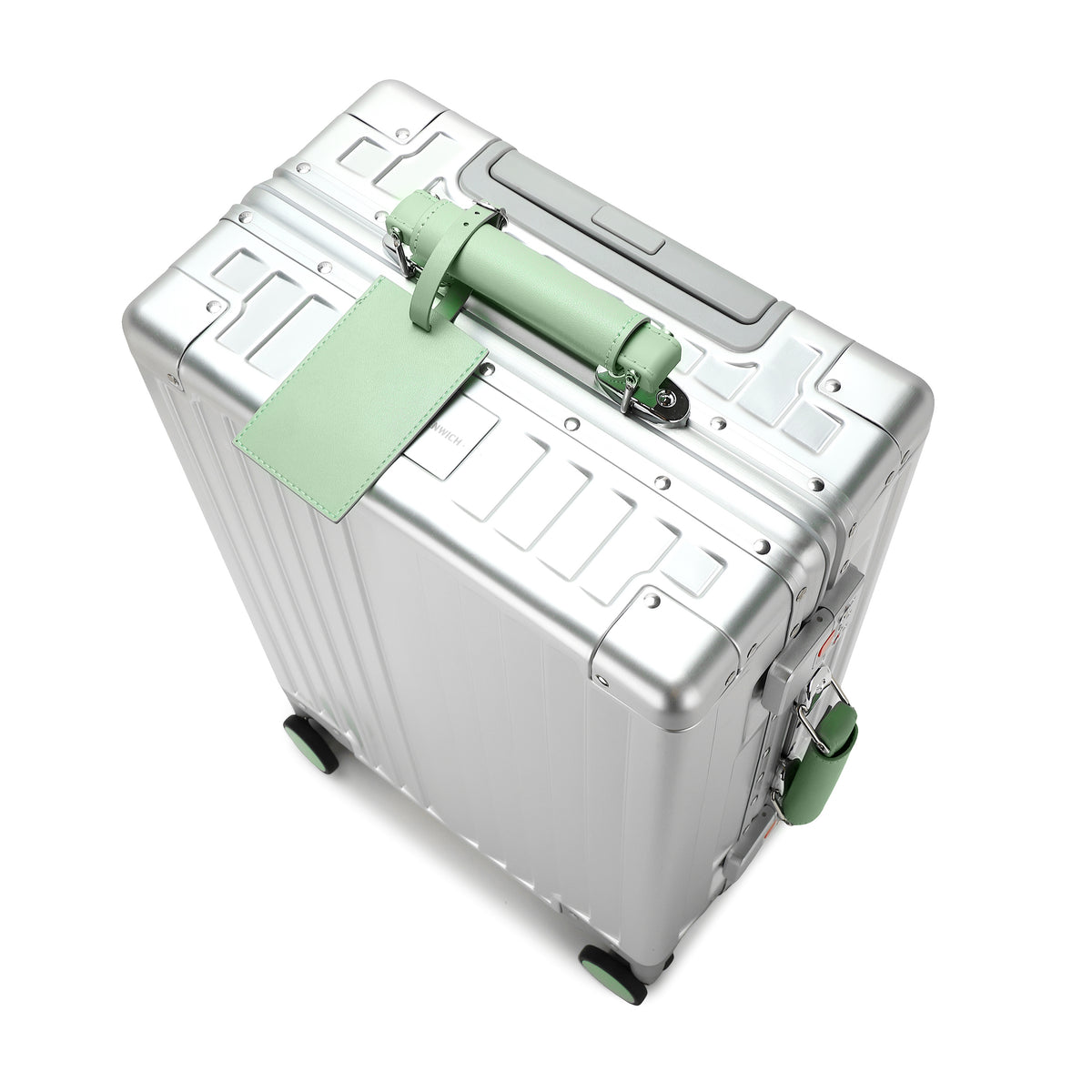 GREENWICH Valise cabine Aluminium avec poignée en cuir végétalien NEW JERSEY