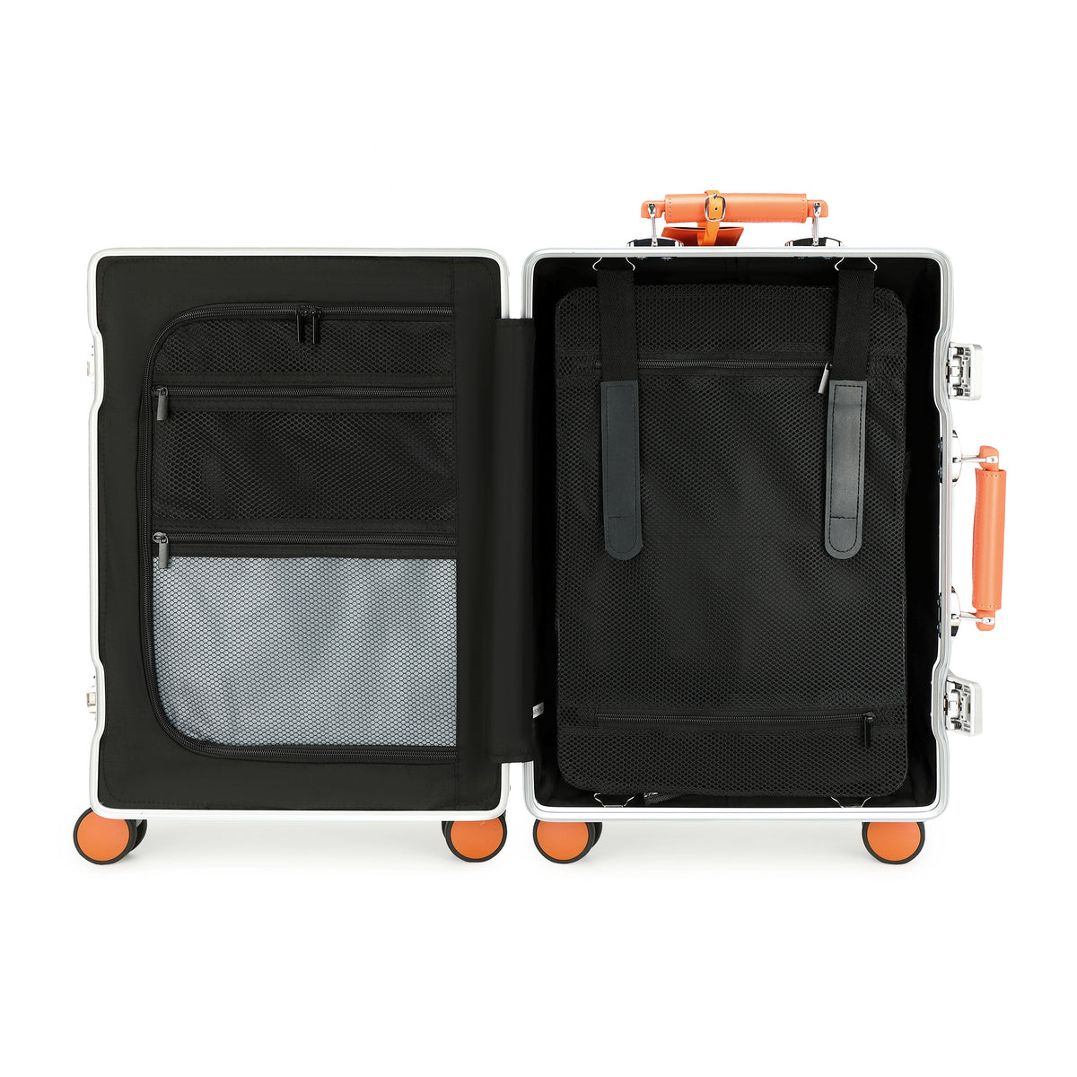 GREENWICH Valise cabine Aluminium avec poignée en cuir végétalien NEW JERSEY