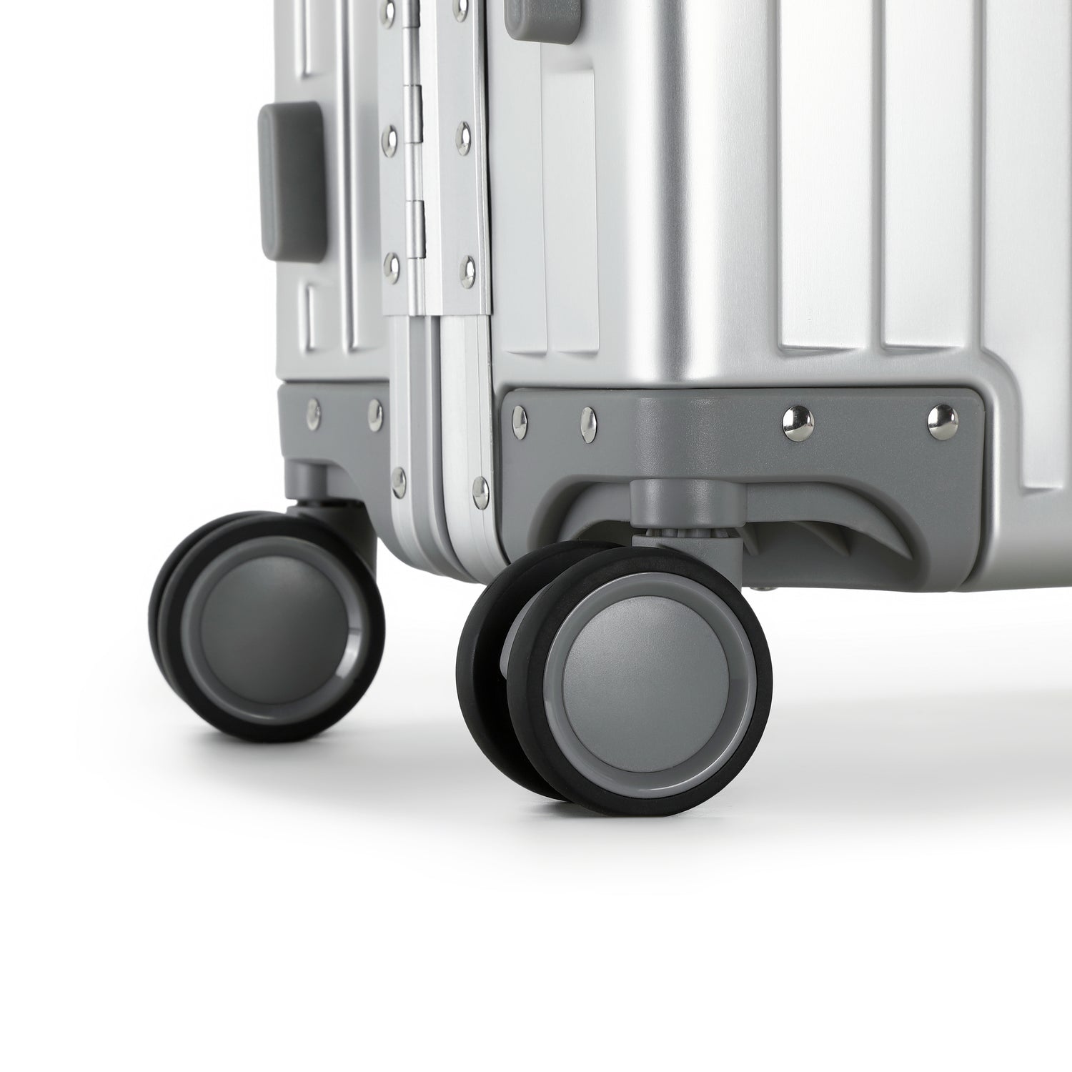 GREENWICH set von Aluminiumkoffern mit Griff aus veganem Leder NEW YORK 2.0
