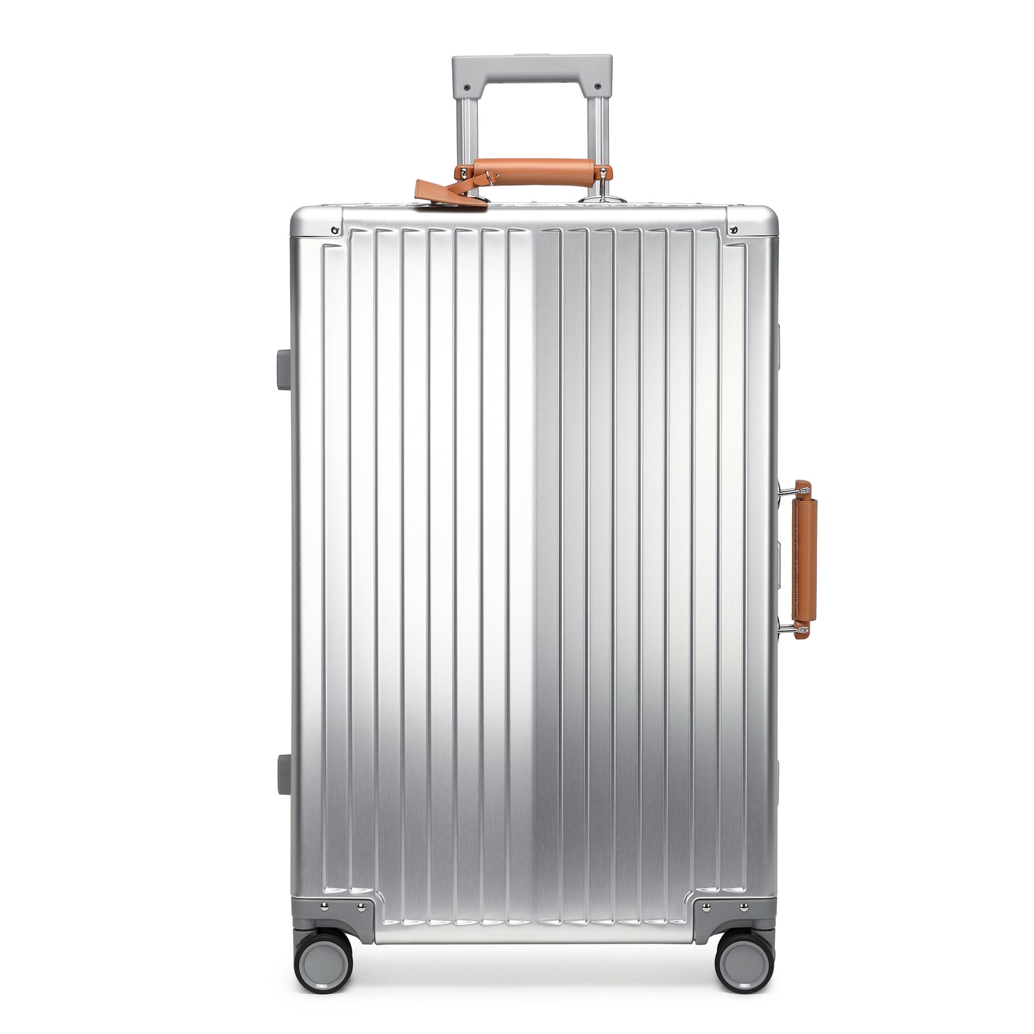 GREENWICH Großer Aluminiumkoffer mit Griff aus veganem Leder NEW YORK 2.0