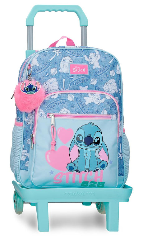 32923V1 ADAP BACKPACK. 38CM. C/CARRO. STITCH HEARTS