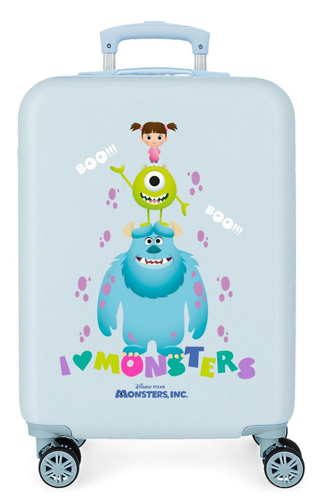 2451763 TROLLEY ABS 55CM. 4R. MONSTERS BOO! HELLBLAU