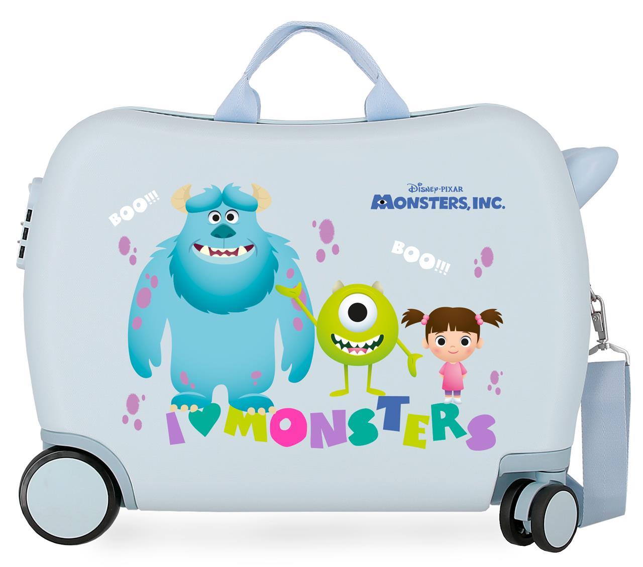 2459863 VALISE INFÉRIEUREABS 4R.(2 MULTI.) 50CM. MONSTERS BOO! BLEU