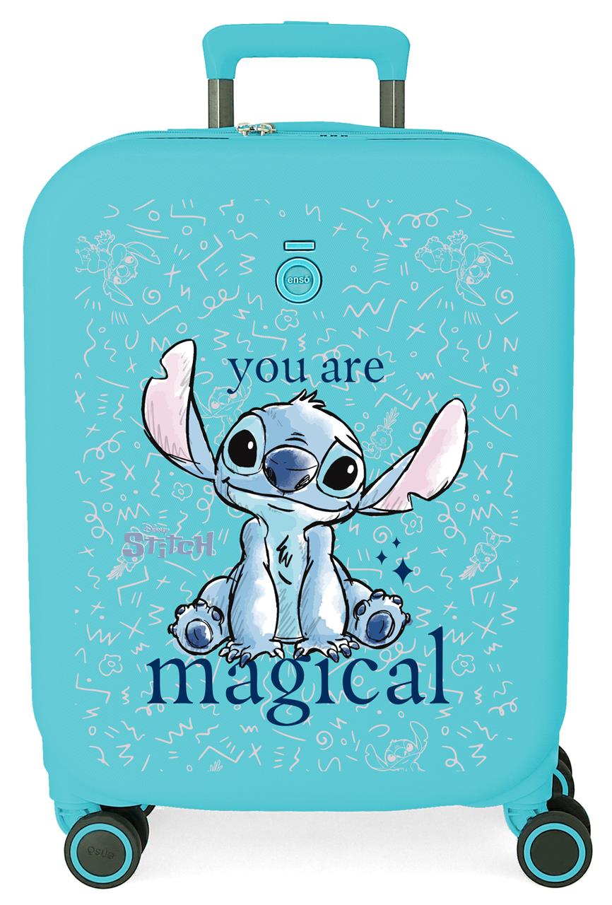 3859124 TROLLEY ABS 55CM.4R.STITCH YOU ARE MAGICAL BLU TURCHIA