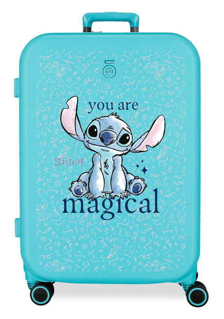 3859224 TROLLEY ABS 70cm.4r.STITCH YOU ARE MAGICAL Blue Turq