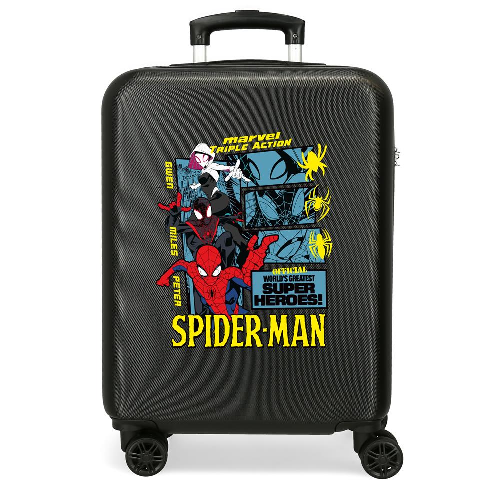 TROLLEY ABS 55CM.4R. SPIDERMAN SUPER EROI NERI C.100