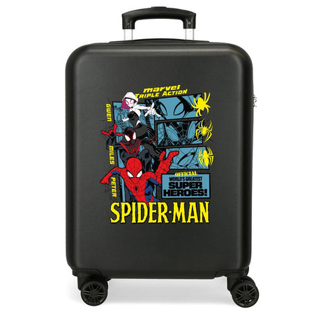 TROLLEY ABS 55CM.4R. SPIDERMAN SUPER HÉROS NOIR C.100