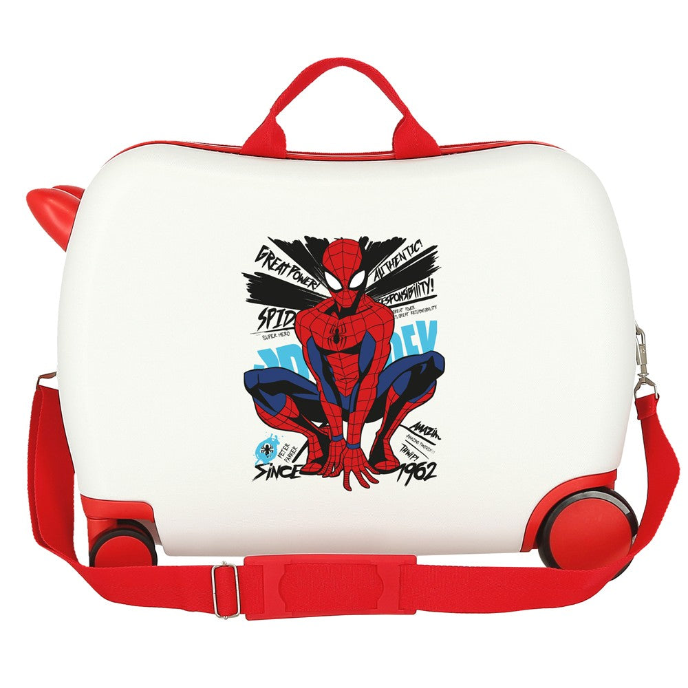 VALISE INFÉRIEUREABS 4R.(2 MULTI.) 50CM. SPIDERMAN BLANC INCROYABLE