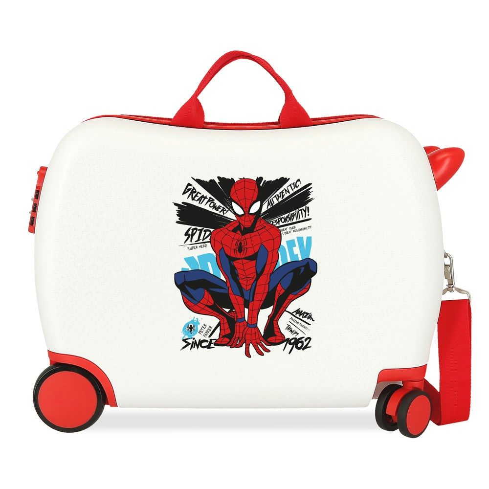 VALISE INFÉRIEUREABS 4R.(2 MULTI.) 50CM. SPIDERMAN BLANC INCROYABLE
