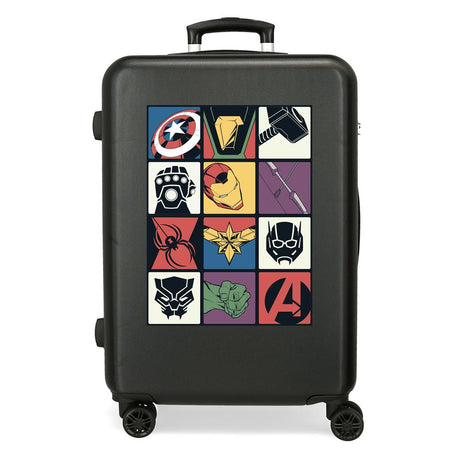 TROLLEY ABS 65CM.4R.C/EXP. AVENGERS ICONS NEGRO C.101