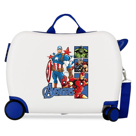 VALISE INFÉRIEUREABS 4R.(2 MULTI.) 50CM. AVENGERS BLANC-BLEU C.11