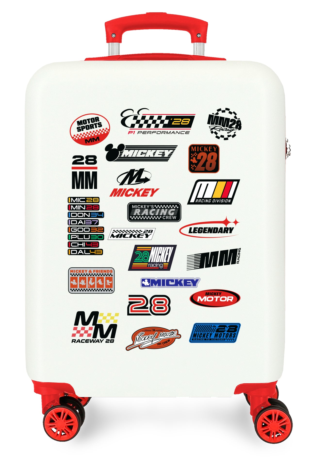 TROLLEY ABS 55CM.4R. MICKEY  MM28 RACING WHITE-RED