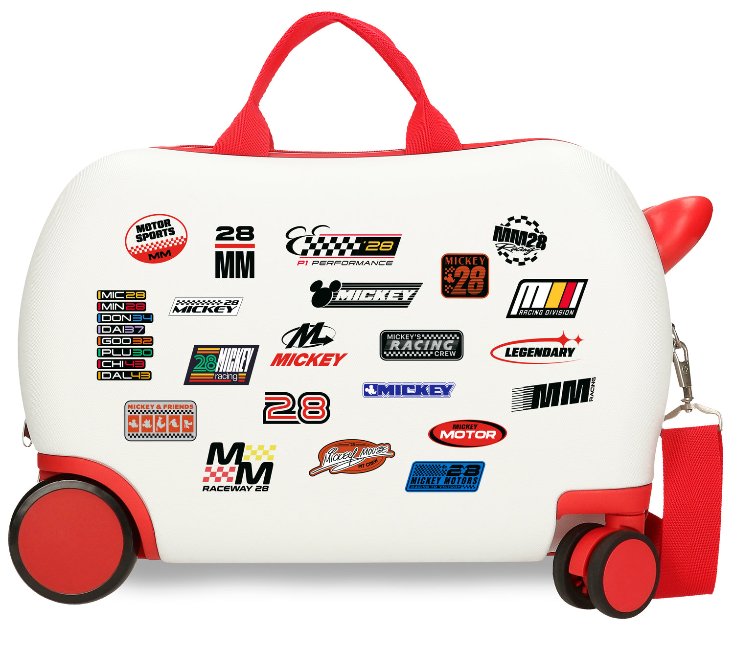 MALETA INF.ABS 4R.(2 MULTI.) 45CM. MICKEY  MM28 RACING BLANC