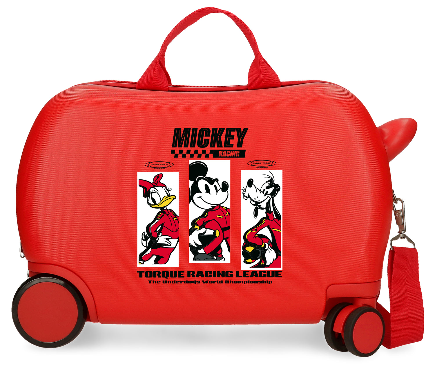INF.ABS Kuffert 4R.(2 MULTI.) 45CM. MICKEY RACING RØD