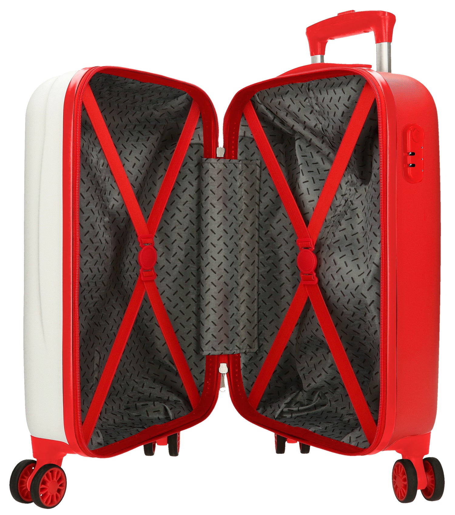 TROLLEY ABS 50CM.4R. MICKEY  MM28 RACING WEISS-ROT