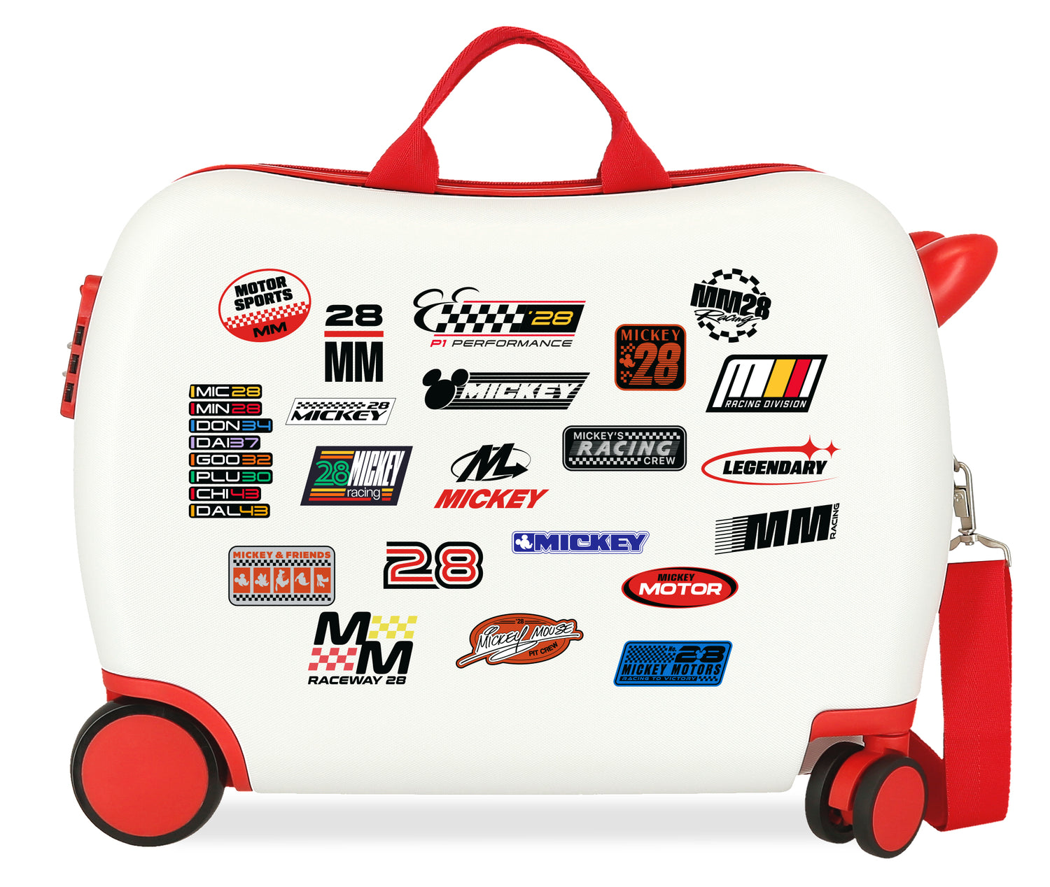 LOWER SUITCASEABS 4R.(2 MULTI.) 50CM. MICKEY  MM28 RACING WHITE