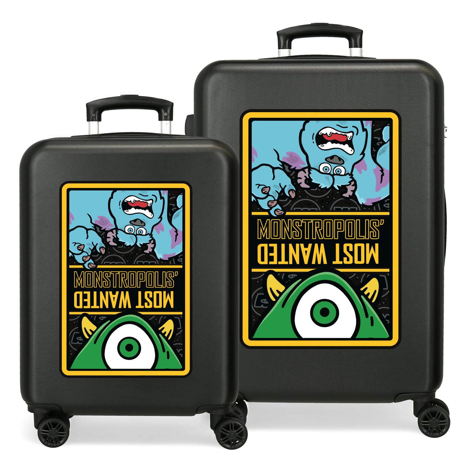 SET/2 TROLLEY ABS 55-65CM.4R. MONSTERS MONSTROPOLIS BLACK