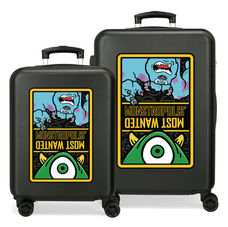 SET/2 TROLLEY ABS 55-65CM.4R. MONSTER MONSTROPOLIS SCHWARZ