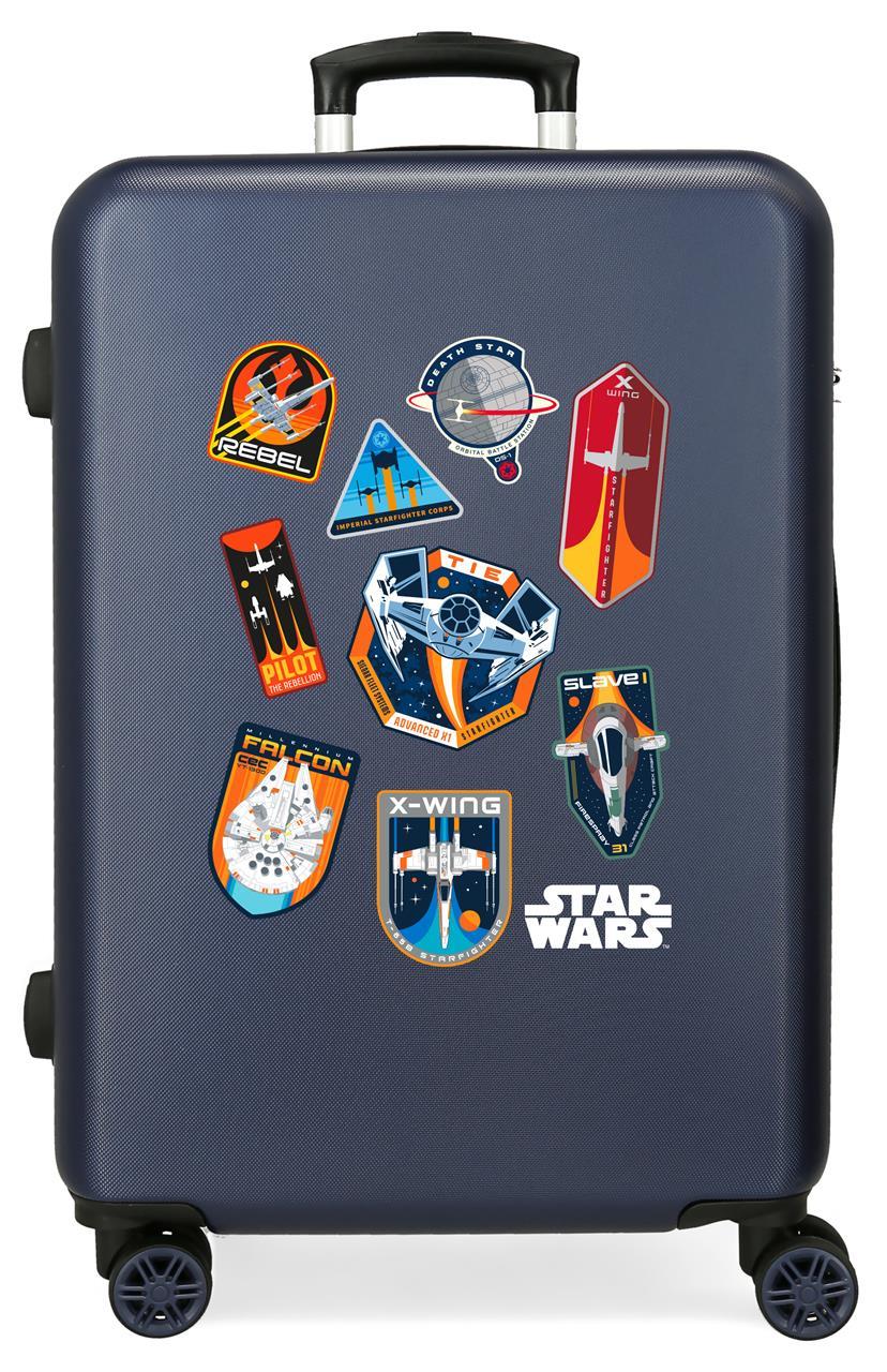 3441824 TROLLEY ABS 65CM. 4R. STAR WARS BADGES SPACE MISSION