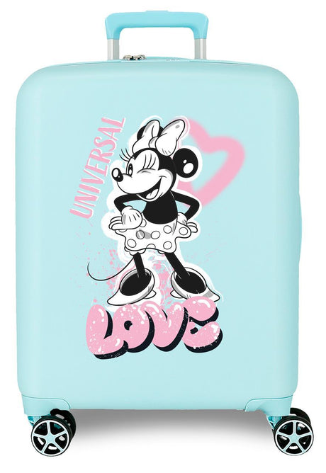 3739323 TROLLEY ABS 55CM.4R. MINNIE Turquoise Heart