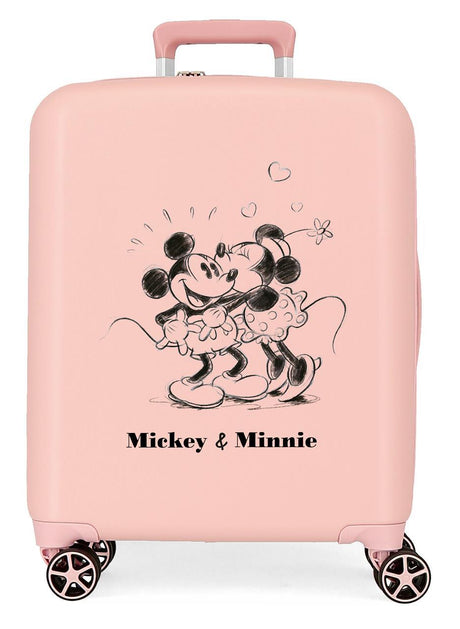 3739328 TROLLEY ABS 55CM.4R. MICKEY & MINNIE Kisses NUDE
