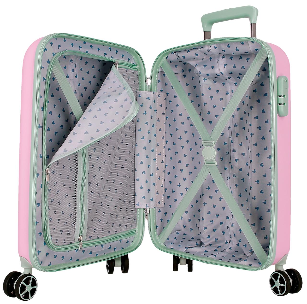 5438522 TROLLEY ABS 55CM. 4r. MICKEY Crazy Trip Rosa