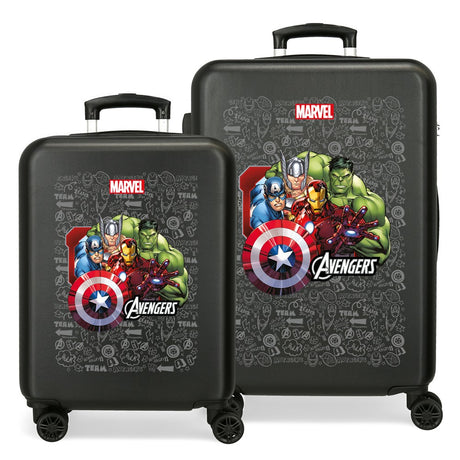 SET/2 TROLLEY ABS 55-65CM.4R. ÉQUIPE AVENGERS NOIR C.102