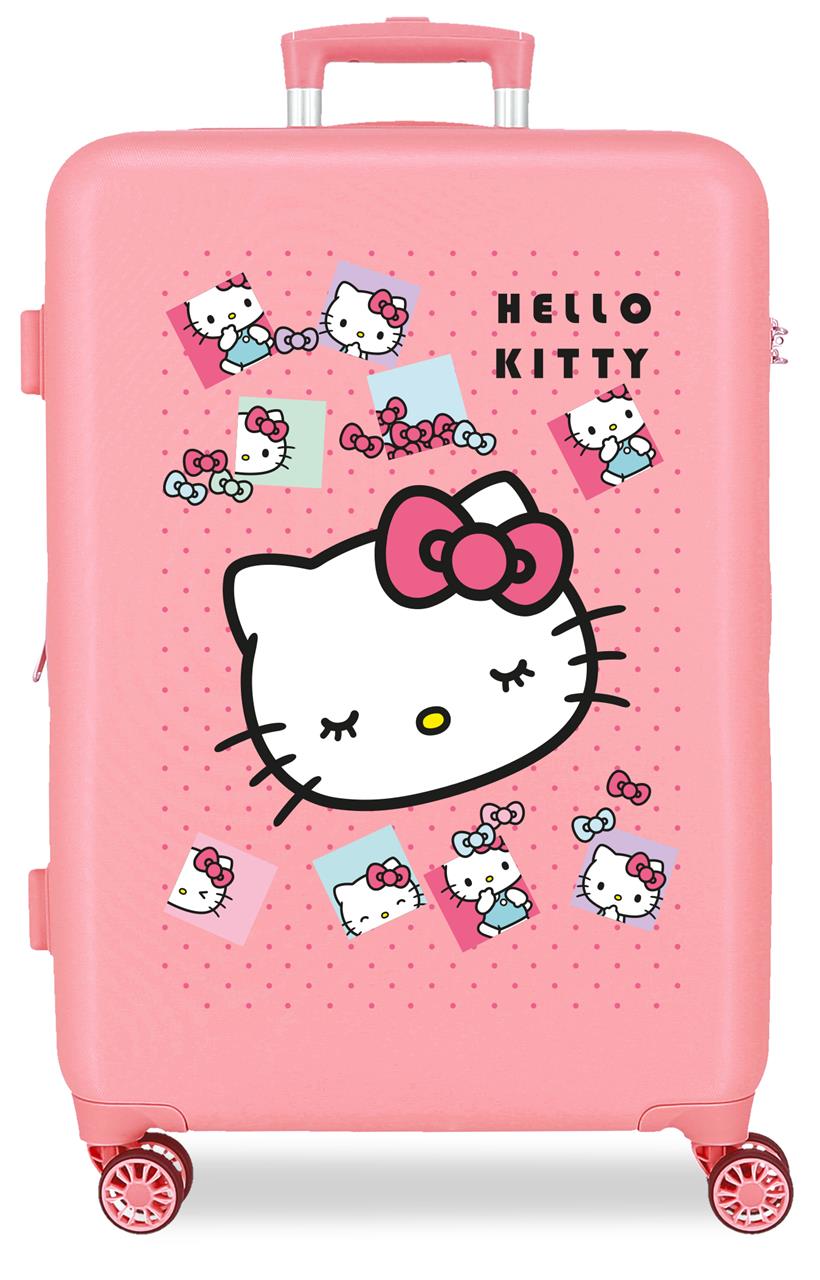3341242 TROLLEY ABS 65CM. 4R. HELLO KITTY BOWS PINK