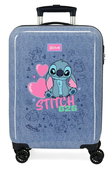 3291142 TROLLEY ABS 55CM. 4R. STITCH HEARTS DENIM