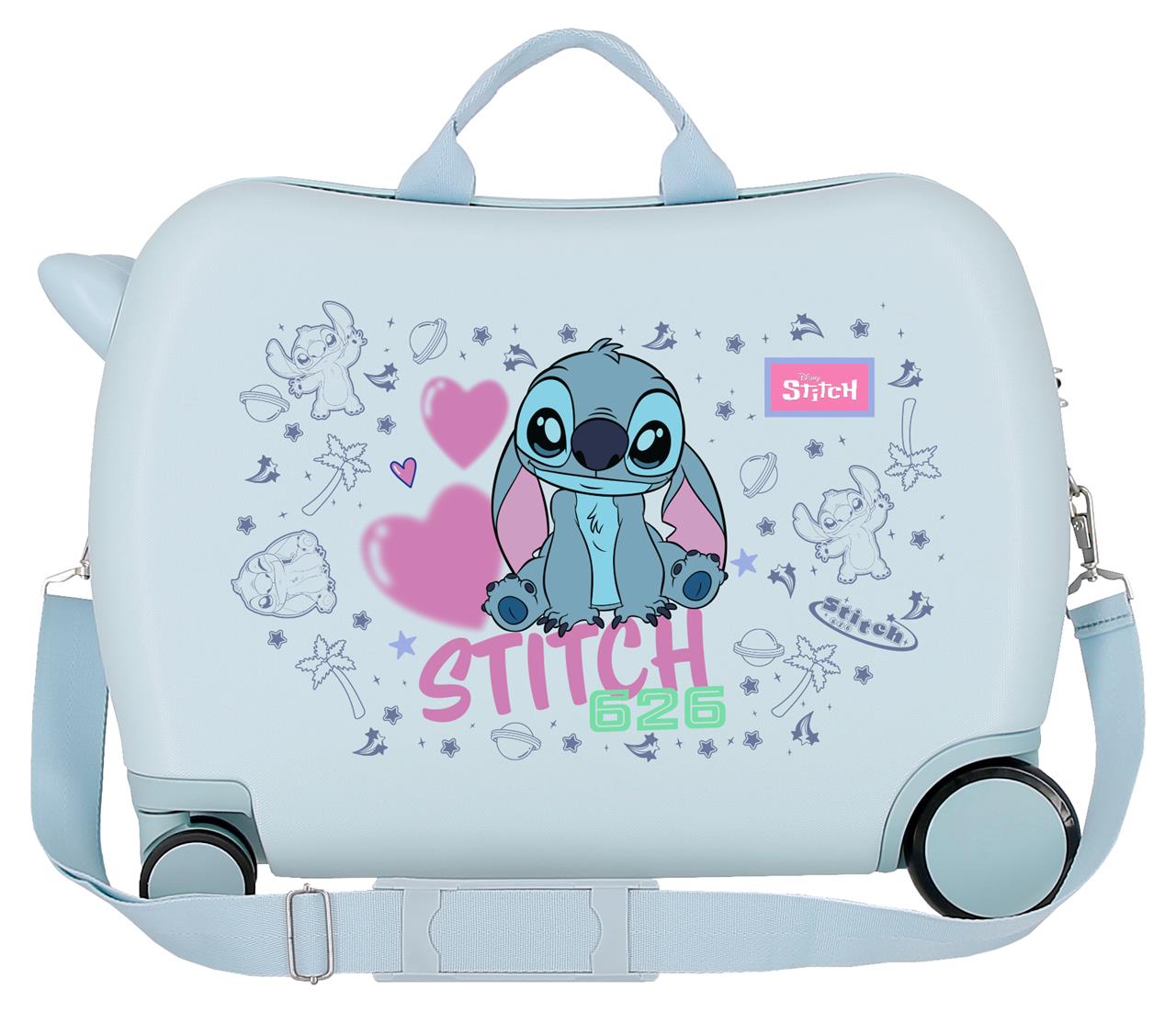 3299841 MALETA INF.ABS 4R.(2 MULTI.) 50CM. STITCH HEARTS AZU