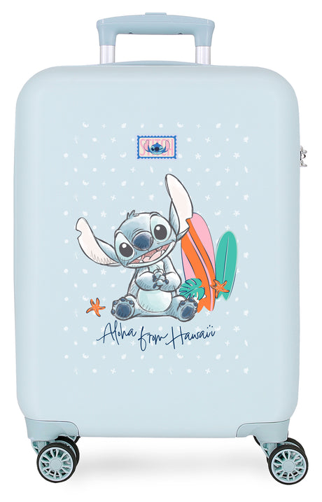 3311141 TROLLEY ABS 55CM. 4R. STITCH FROM HAWAII AZUL CLARO