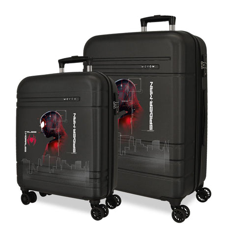 SET/2 TROLLEY ABS 55-68CM. C/EXP. 4R. TECHNOLOGIE SPIDER NOIR