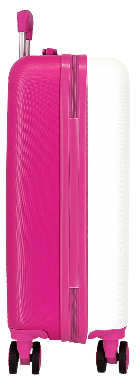 TROLLEY ABS 55CM.4R.  LIZZIE MCGUIRE BLANC-FUCHSIA