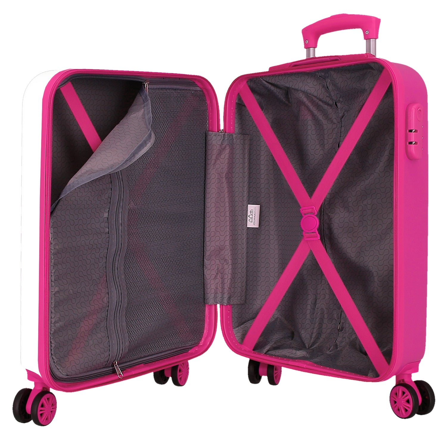 TROLLEY ABS 55CM.4R.  LIZZIE MCGUIRE BLANC-FUCHSIA