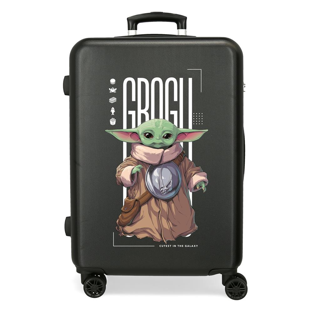 TROLLEY ABS 65CM.4R.C/EXP. THE MANDALORIAN SCHWARZES GROGU C.101