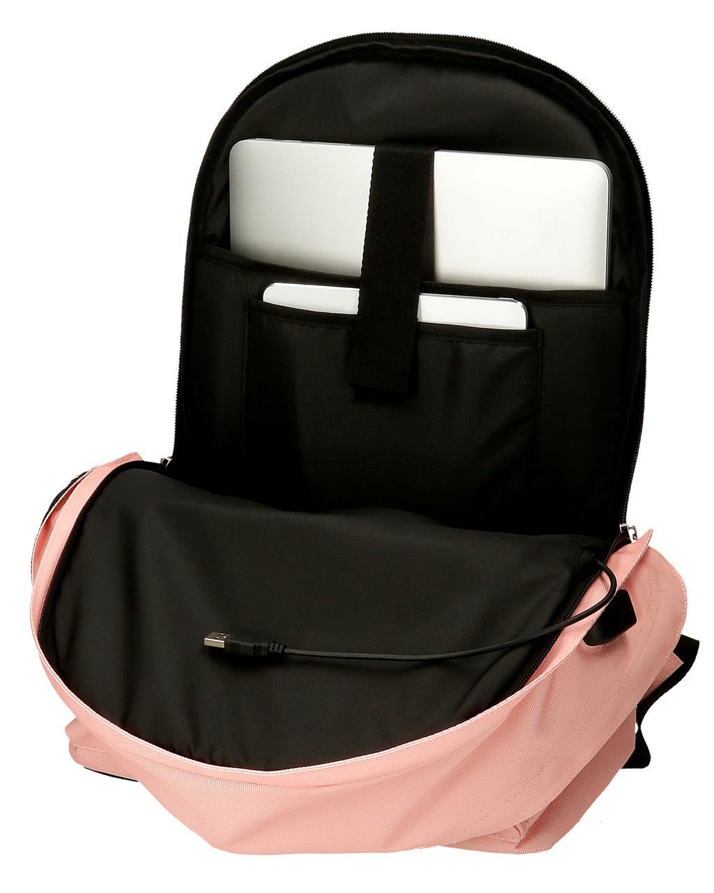 63224C2 RUCKSACK MIT KABELHALTER. 44CM 2C. PJL ARIS BUNTES ROSA C