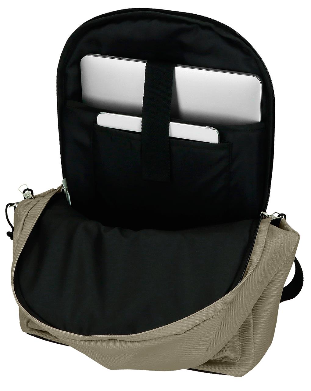 63324H5 MORDER HOLDER BACKPACK. 44CM 2C. PJL ARIS EVERGREEN TAUPE