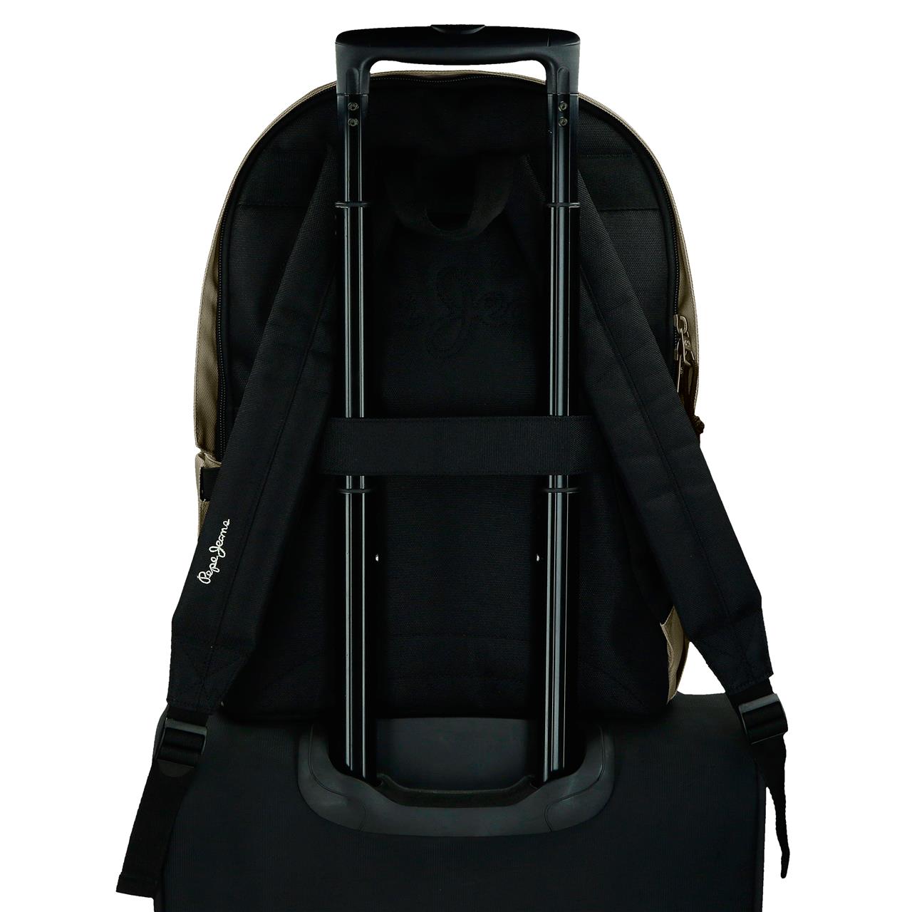 63324H5 MORDER HOLDER BACKPACK. 44CM 2C. PJL ARIS EVERGREEN TAUPE