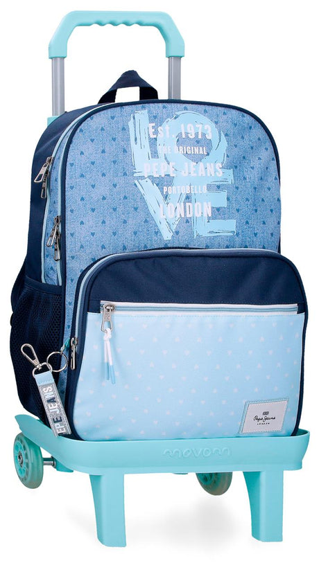 68222T2 MOCHILA ADAP. 40CM. 2C. C/CARRO PJL NONI DENIM AZU
